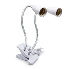 Double Heads Clip with Switch Extension Bulb Holder Socket for Led Grow Light