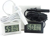 Mini Digital LCD Thermometer Hygrometer with Wire Humidity and Temperature Meter Indoor Black/White