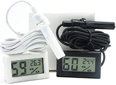 Mini Digital LCD Thermometer Hygrometer with Wire Humidity and Temperature Meter Indoor Black/White