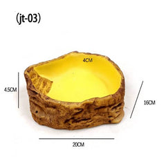 Reptile Water Bowl Terrarium Water Dish Food 4 Sizes