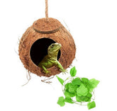 Coconut Husk Hut Reptile Habitat Accessories Hideout Hanging