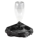 Reptile Water Bowl-Automatic Fountain Dispenser Bottle Tortoise Food Water Bowl Feeding Dish For Lizards Snake (Black & Grey)