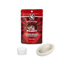Pangea Gecko Diet with Insects Complete Food – 228g – FREE Small Reptile Feeding Dish Bowl – FREE White Ceramic Reptile Food Bowl - COMBO