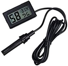 Mini Digital LCD Thermometer Hygrometer with Wire Humidity and Temperature Meter Indoor Black/White