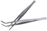 Silver Stainless Steel Straight/Bent Tweezers 30cm Multi-use