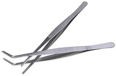 Silver Stainless Steel Straight/Bent  Tweezers 30cm Multi-use