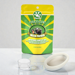 Pangea Papaya Complete Gecko Diet 56g, Small Reptile Feeding Dish Bowl, White Ceramic Reptile Food Bowl NFF-49 - COMBO