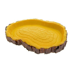 Turtle Feeding Plate Climbing Reptile Wood Food yellow Dish Bowl Tortoise Gecko Water Feeder Plate Terrarium Decor Tortoise Feeder Bowl