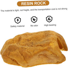 Reptile Snake Hideout Resin Cave Basking Platform 12Dx9Wx12Hcm