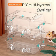 Modular Transparent Hamster Cage Set