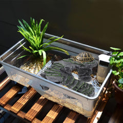Turtle Stand with Hide Basking Platform 24X22X11cm