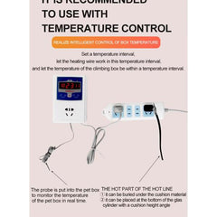 Reptile Bottom Heating Black Long Heat Cable for Terrarium 50W/90W