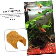 Reptile Snake Hideout Resin Cave Basking Platform 12Dx9Wx12Hcm