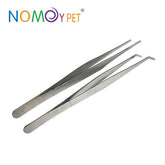 NOMOY PET Stainless Steel Reptile Feeding Tweezers (Straight & Bent Variants)