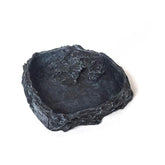 Resin Reptile Food Bowls, Reptile Rock Feeder Dish, Amphibian Water and Food Bowls with Feeding Tweezers Tong for Leopard Gecko Lizard Frog Snake Chameleon Tortoise