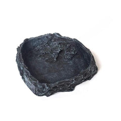 Resin Reptile Food Bowls, Reptile Rock Feeder Dish, Amphibian Water and Food Bowls with Feeding Tweezers Tong for Leopard Gecko Lizard Frog Snake Chameleon Tortoise