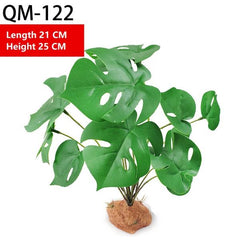 Reptile Terrarium Plants Amphibian Habitat Decor QM-122 (21 X 25 CM)