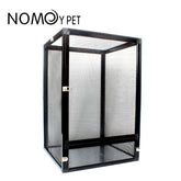 Black / Silver Aluminum Alloy Reptile Enclosure Cage 90X45X45CM