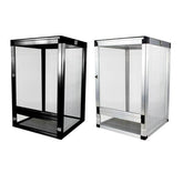 Black / Silver Aluminum Alloy Reptile Enclosure Cage 90X45X45CM