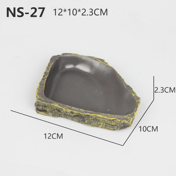 Reptile Food Dish Terrarium Water Bowl Food Feeding Plate NS-27