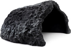 Reptile Hides and Caves Resin Rock Terrarium Hideaway Spot for Bearded Dragon Snakes Tortoise Aquarium 24x22.8x13.4cm