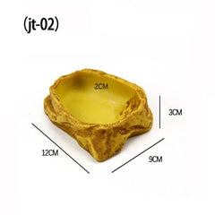 Reptile Water Bowl Terrarium Water Dish Food 4 Sizes