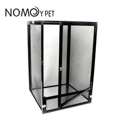 Black / Silver Aluminum Alloy Reptile Enclosure Cage 90X45X45CM