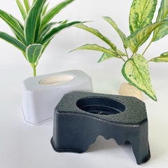 NOMOY Reptile Plastic Cave with Ceramic Bowl- 2 Colors