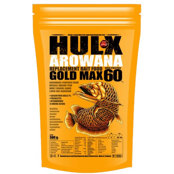 HULX Arowana Gold Max 60 Replacement Bait Food and High Protein Floating 100gm and 500gm