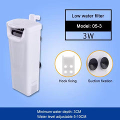 Turtle Filter White 05-3W 3W Low Water Level Internal Aquarium Filter (200–240 L/H)