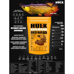 HULX Arowana Gold Max 60 Replacement Bait Food and High Protein Floating 100gm and 500gm