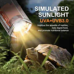 Reptile Heat UV Lamp, UVA UVB Turtle Basking Spot Light with Screw Clip, Adjustable 360°