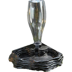 Reptile Water Bowl-Automatic Fountain Dispenser Bottle Tortoise Food Water Bowl Feeding Dish For Lizards Snake (Black & Grey)