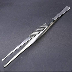 Silver Stainless Steel Straight/Bent  Tweezers 30cm Multi-use