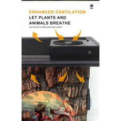 Nomoy Temperature and Humidity Sensor Fan Dehumidifier Ventilation Fan for Reptile Enclosure Terrarium