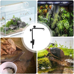 Reptile Lamp Stand Adjustable Metal Heat Lamp Stand and Light Dome Support Fixture for Terrarium