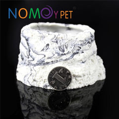 Feeding Cups - Round resin bowl grey lines