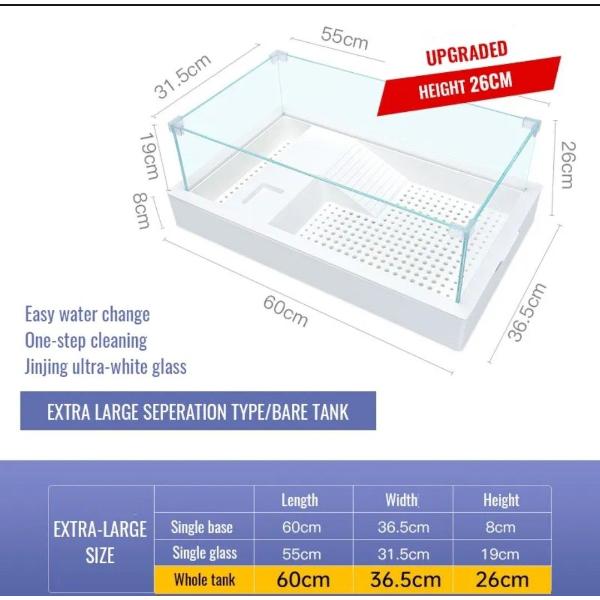 YEE Turtle Ecological Tank Detachable Split Tank  60x36.5x26cm
