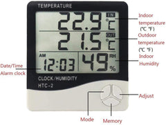 Digital Thermometer Hygrometer Electronic LCD Display Temperature Humidity Meter HTC-2