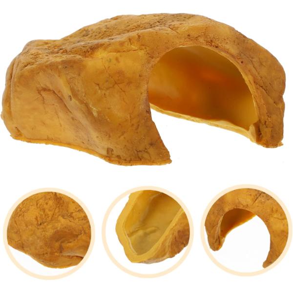 Reptile Snake Hideout Resin Cave Basking Platform 12Dx9Wx12Hcm