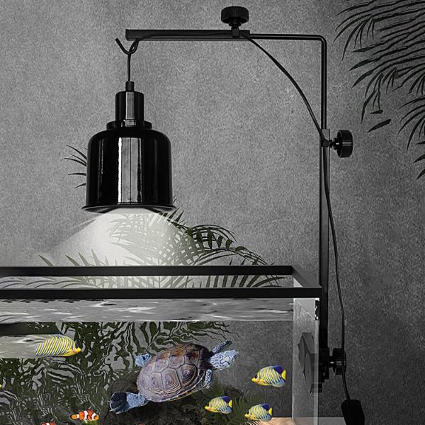 Reptile Lamp Stand Adjustable Metal Heat Lamp Stand and Light Dome Support Fixture for Terrarium