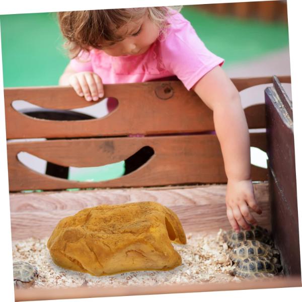 Reptile Snake Hideout Resin Cave Basking Platform 12Dx9Wx12Hcm