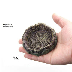 Reptile Water Dish and Food Bowls Imitating Natural Tree Rock Design for Leopard, Gecko, Lizard, Spider, Chameleon