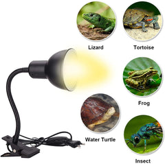 Reptile Heat Lamp, Clamp Lamp for Aquarium Adjustable Holder and Temperature with 360°