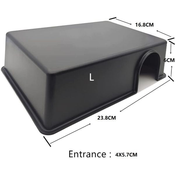 Black Plastic Reptile Hiding Box Snake Hide Reptile Cave