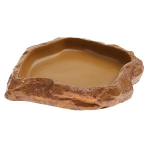 Reptile Feeding Natural and Realistic Rock Vivarium Food Water Dish Resin Bowl NS-12/20.5x17.5x3CM