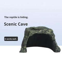 Reptile Hide NS-22 Large Resin Shelter – Natural Rock Style Terrarium Hideout for Turtles, Lizards, Snakes & Small Reptiles