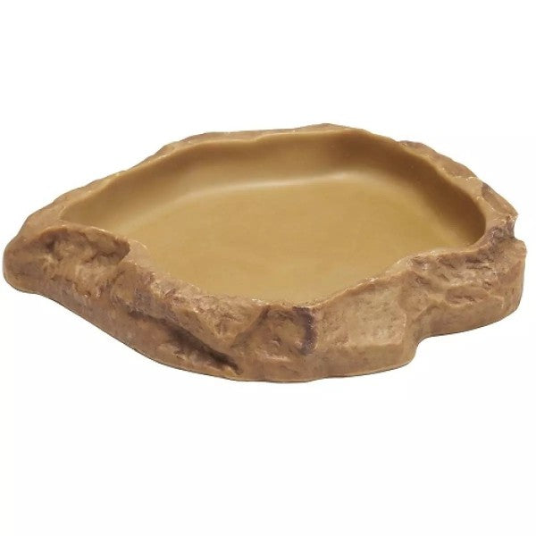 Reptile Feeding Natural and Realistic Rock Vivarium Food Water Dish Resin Bowl NS-12/20.5x17.5x3CM