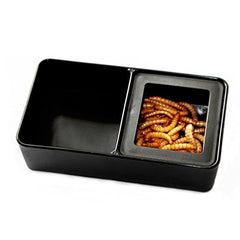 Feeding Box 2 in 1 Mini Plastic Reptile Food and Worm Dish Feeding 10.5x6x2.8cm