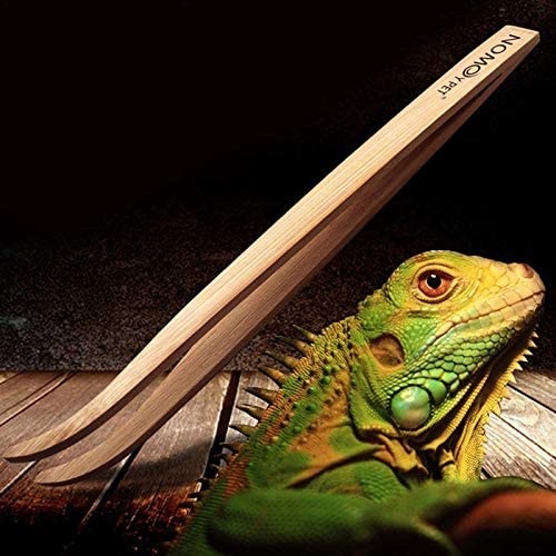 Bamboo Wooden Angled Reptile Feeding Long Tongs Eco Friendly Feeder Grasping Tools for Tweezers Reptile Terrarium